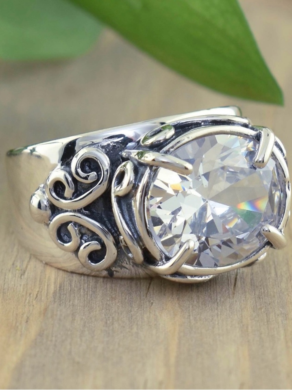 INSPIRANZA DESIGNS 925 EYE CANDY RING OVAL CUBIC ZIRCONIA SIZE 8